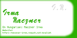 irma maczner business card